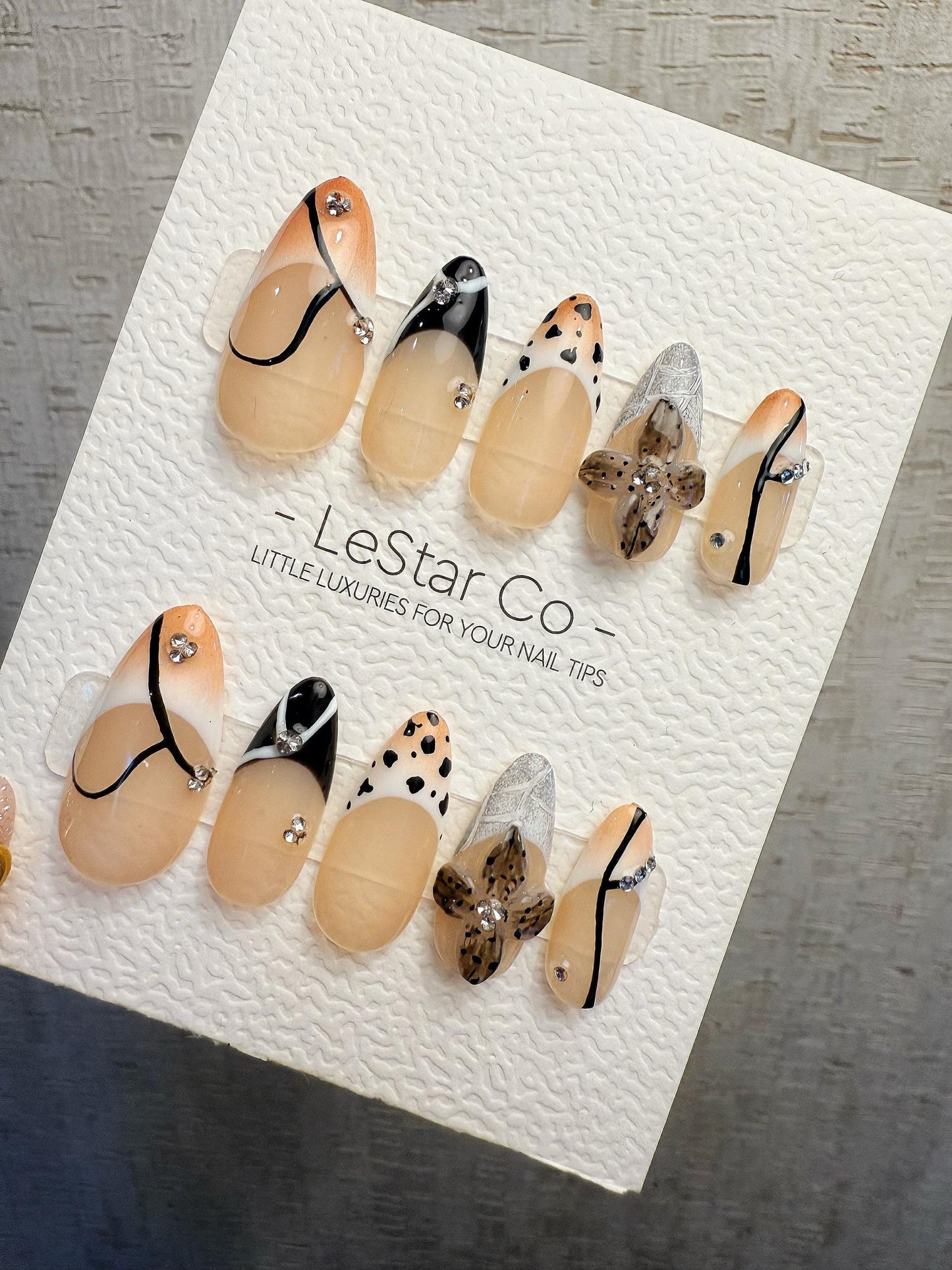 4for3 Timed Offer)Reusable Wild Harmony 3D Petal| Premium Handmade Press on Nails Gel | Fake Nails | Cute Pressons Gel Nail TMR1066