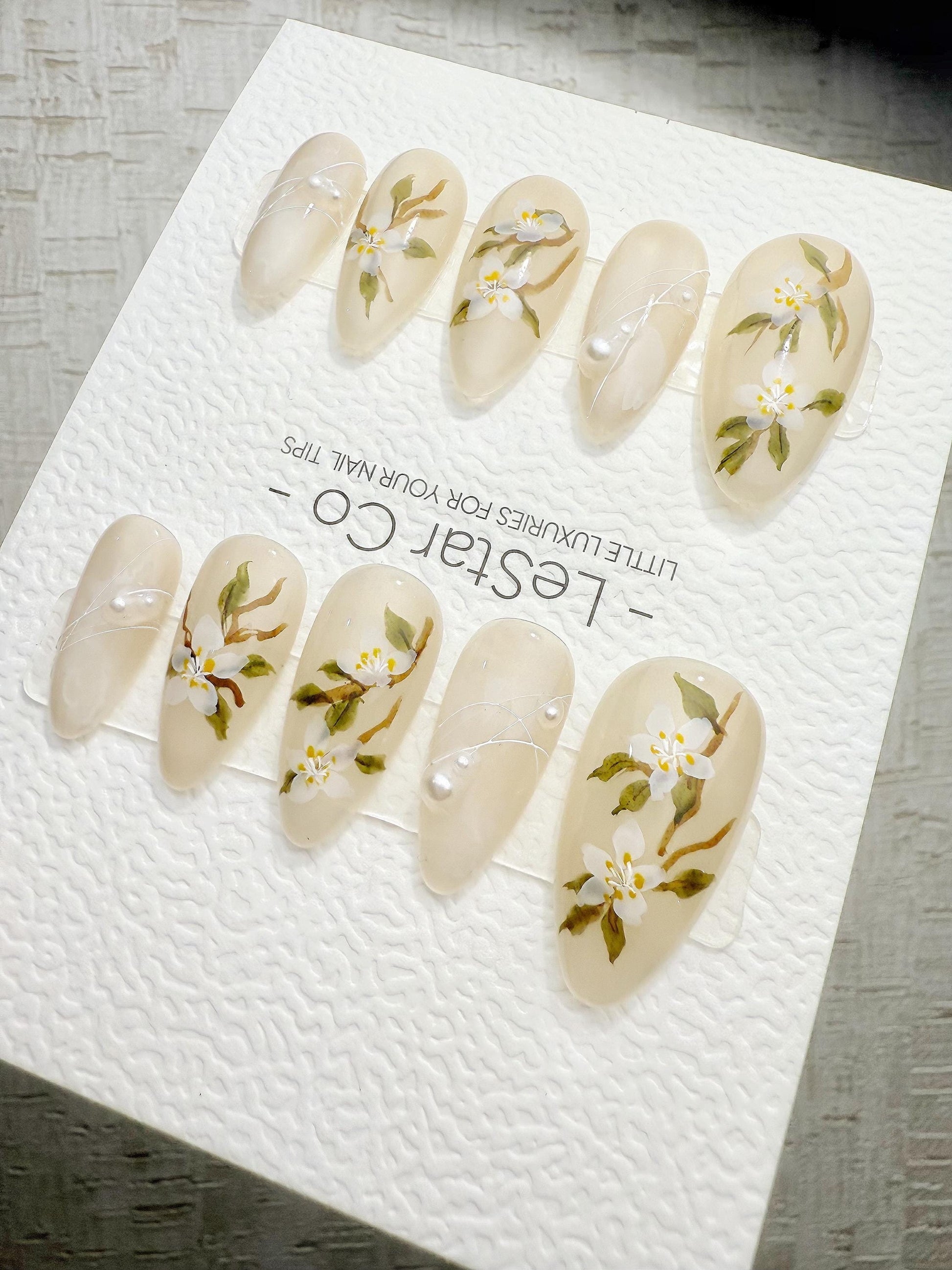 4for3 Timed Offer)Reusable Autumn Floral Glamour Nail Art| Premium Handmade Press on Nails Gel | Fake Nails | Cute Pressons Gel Nail QN1087