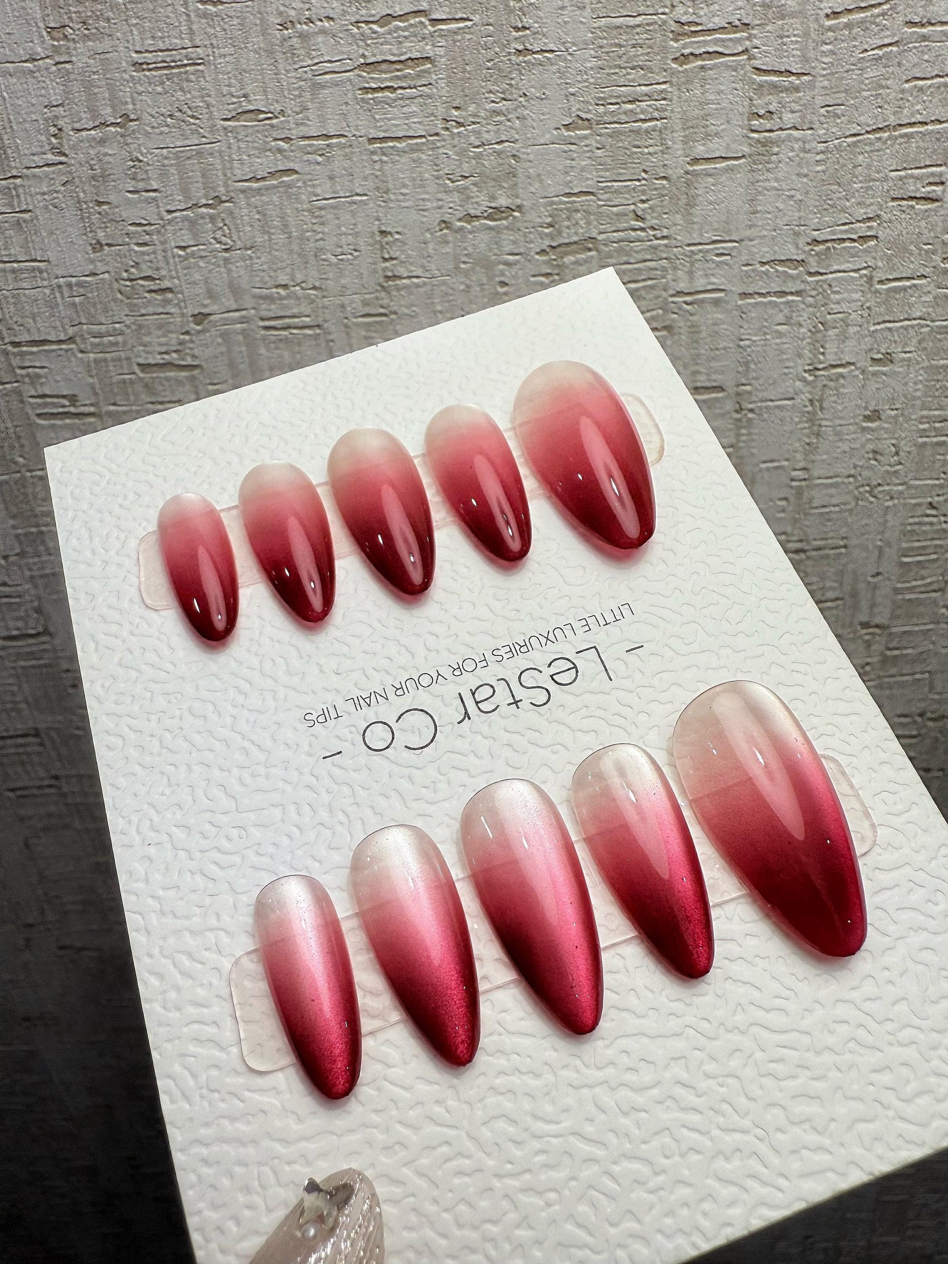 4for3 Timed Offer)Reusable Sapphire Cat Eye| Premium Handmade Press on Nails Gel | Fake Nails | Cute Pressons Gel Nail QN1084