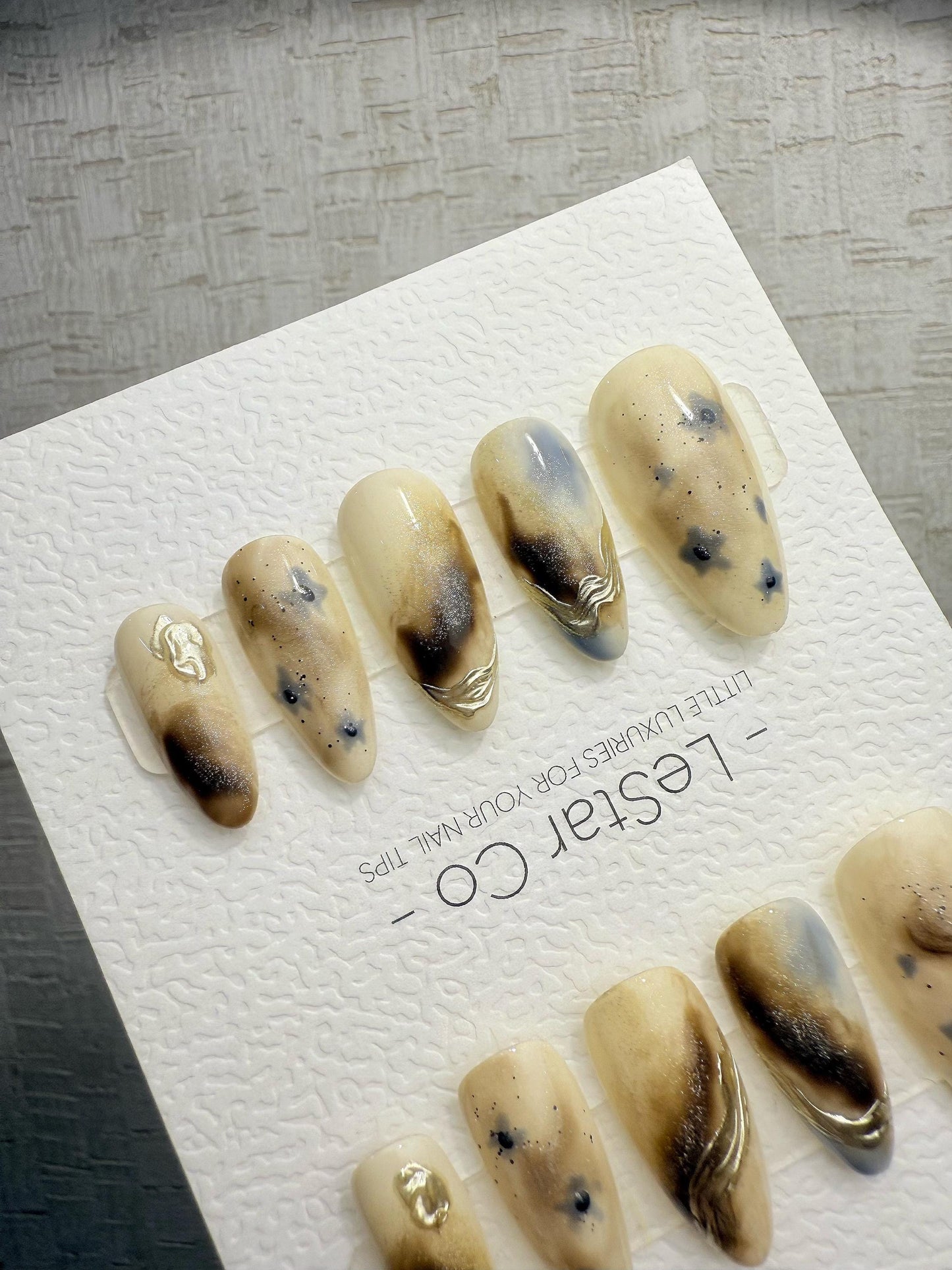 4for3 Timed Offer)Reusable Desert Bloom Cat Eye Effect| Premium Handmade Press on Nails Gel | Fake Nails | Cute Pressons Gel Nail QN1083