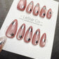 4for3 Timed Offer) Blush Star Struck Cat Eye | Handmade Press On Gel Acrylic Nails