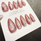 4for3 Timed Offer) Reusable Rosy Ribbon| Handmade Press On Gel Acrylic Nails