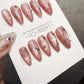 4for3 Timed Offer) Reusable Rosy Ribbon| Handmade Press On Gel Acrylic Nails