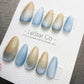 4for3 Timed Offer) Reusable Sandy Blue Horizon | Handmade Press On Gel Acrylic Nails