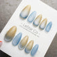 4for3 Timed Offer) Reusable Sandy Blue Horizon | Handmade Press On Gel Acrylic Nails