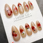 4for3 Timed Offer) Reusable Blushing Cherry Sparkle | Handmade Press On Gel Acrylic Nails