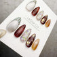 Reusable Maple Garden Latte | Handmade Press On Gel Acrylic Nails | 4for3 Timed Offer