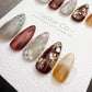 Reusable Maple Garden Latte | Handmade Press On Gel Acrylic Nails | 4for3 Timed Offer