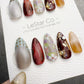 Reusable Maple Garden Latte | Handmade Press On Gel Acrylic Nails | 4for3 Timed Offer