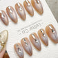 Reusable Champagne Crystal Lines | Handmade Press On Gel Acrylic Nails | 4for3 Timed Offer