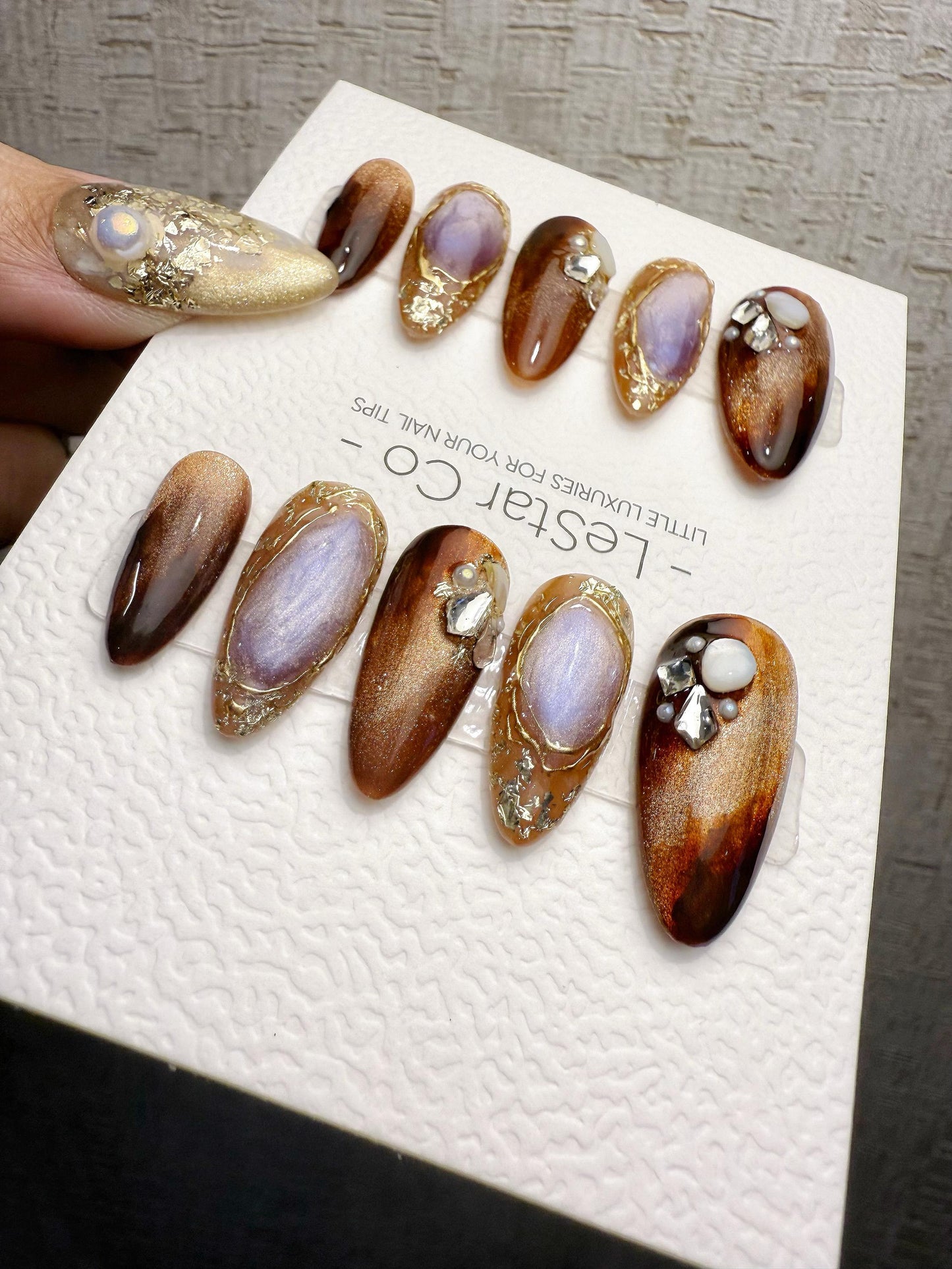 Reusable Opulent Gemstone Melt | Handmade Press On Gel Acrylic Nails | 4for3 Timed Offer