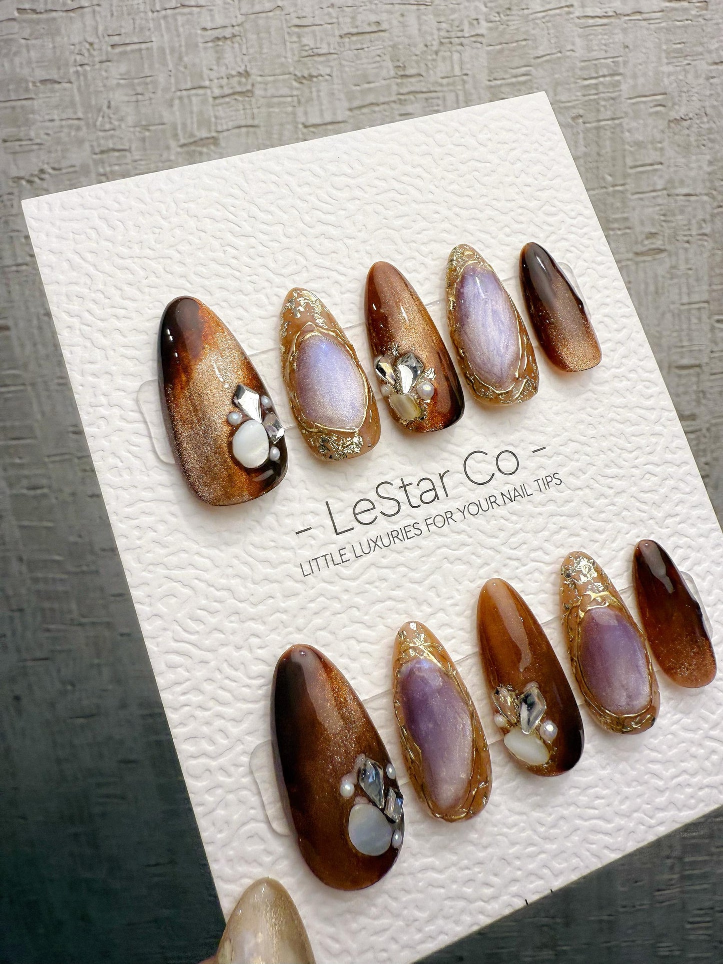 Reusable Opulent Gemstone Melt | Handmade Press On Gel Acrylic Nails | 4for3 Timed Offer