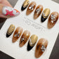 Reusable Caramel Noir Luxe | Handmade Press On Gel Acrylic Nails | 4for3 Timed Offer