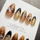 Reusable Caramel Noir Luxe | Handmade Press On Gel Acrylic Nails | 4for3 Timed Offer