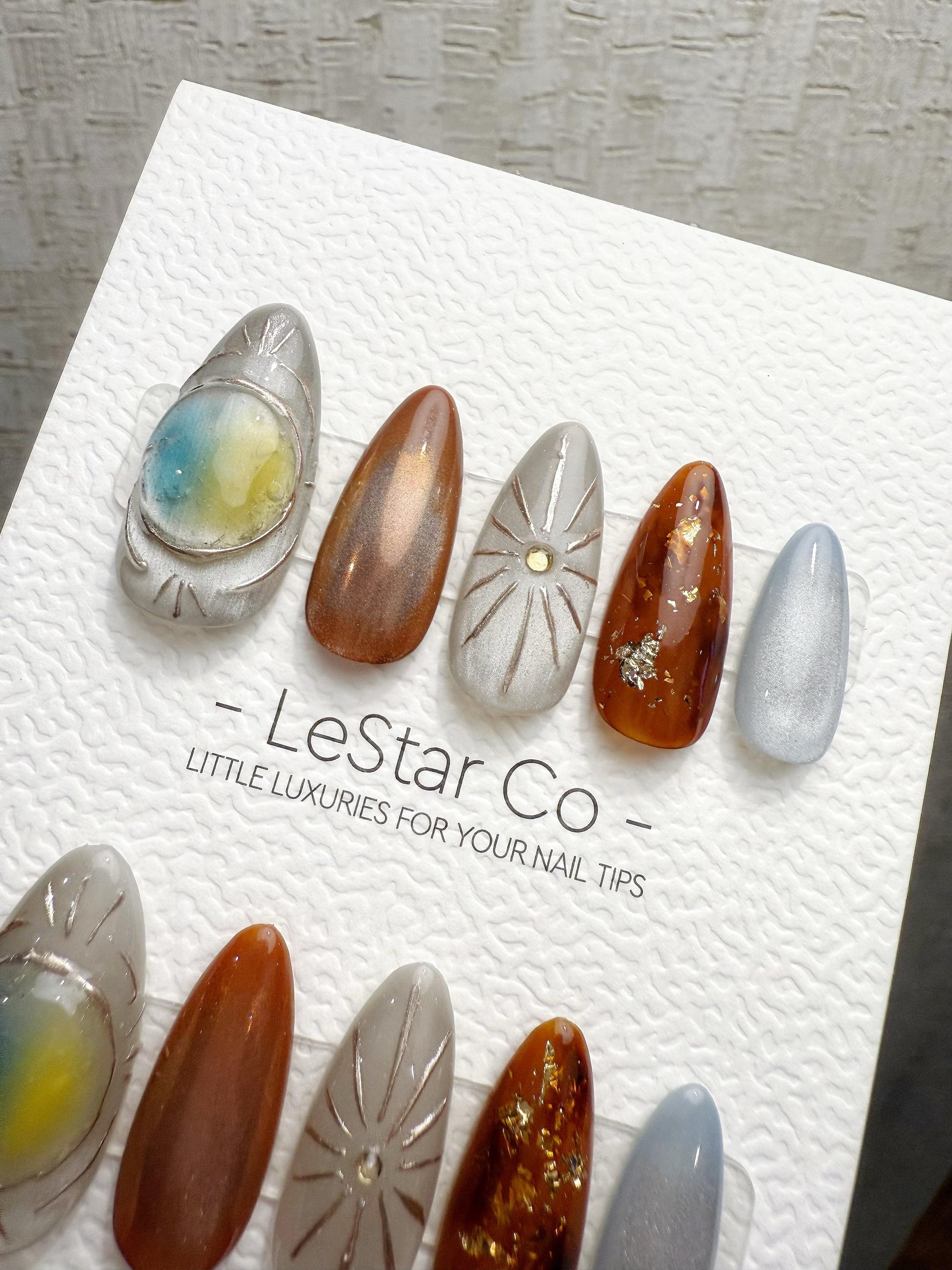 Reusable Stardust Aurora Gem | Handmade Press On Gel Acrylic Nails | 4for3 Timed Offer