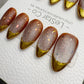Reusable Golden Velvet Twilight Cat Eye | Handmade Press On Gel Nails | 4for3 Timed Offer