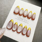 Reusable Golden Velvet Twilight Cat Eye | Handmade Press On Gel Nails | 4for3 Timed Offer