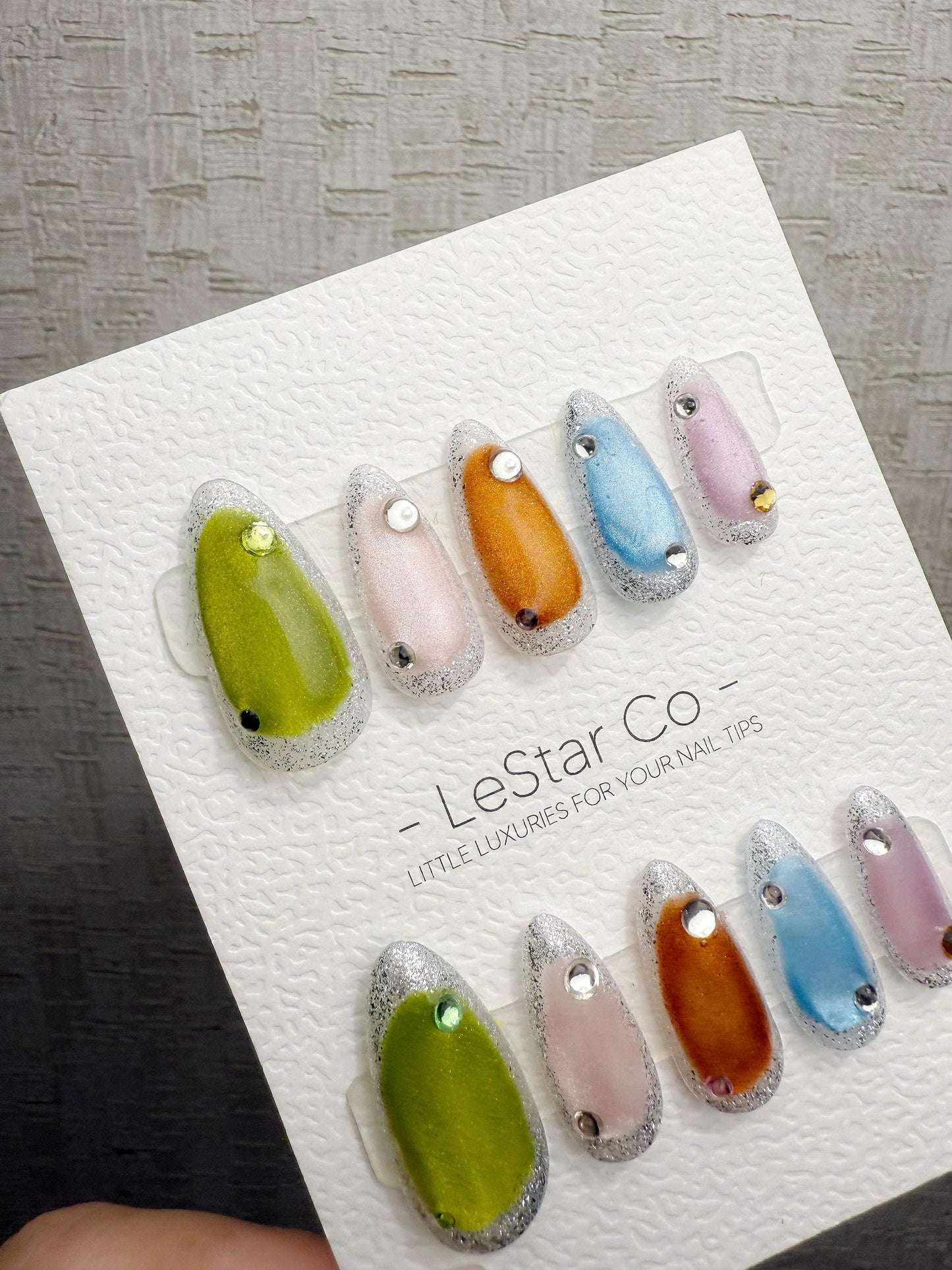 Reusable Candy Pop Colorful Cat Eye | Handmade Press On Gel Nails | 4for3 Timed Offer