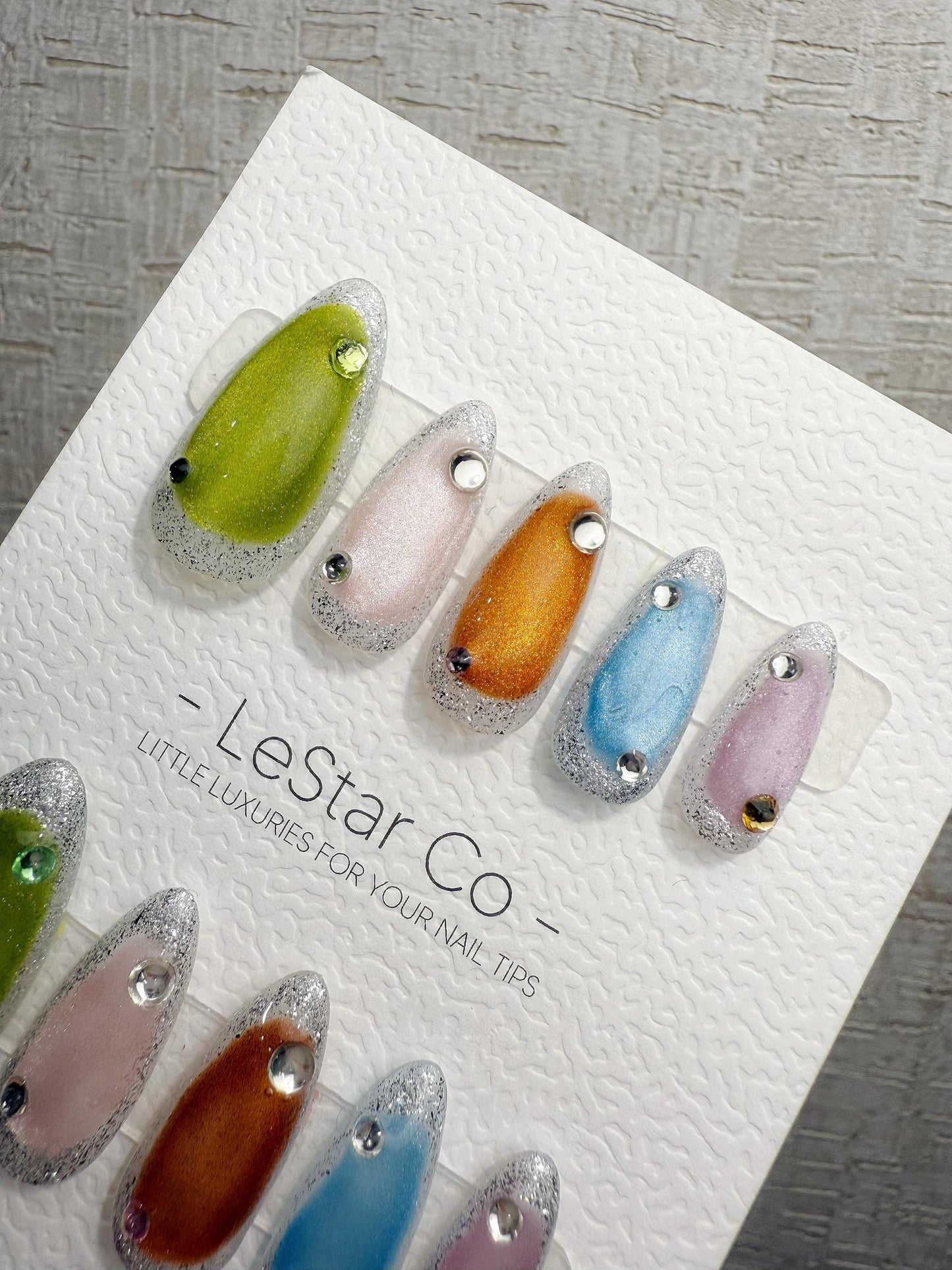 Reusable Candy Pop Colorful Cat Eye | Handmade Press On Gel Nails | 4for3 Timed Offer