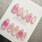 Reusable Pink Whirl Rose Cat Eye | Handmade Press On Gel Nails | 4for3 Timed Offer