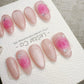 Reusable Pink Whirl Rose Cat Eye | Handmade Press On Gel Nails | 4for3 Timed Offer