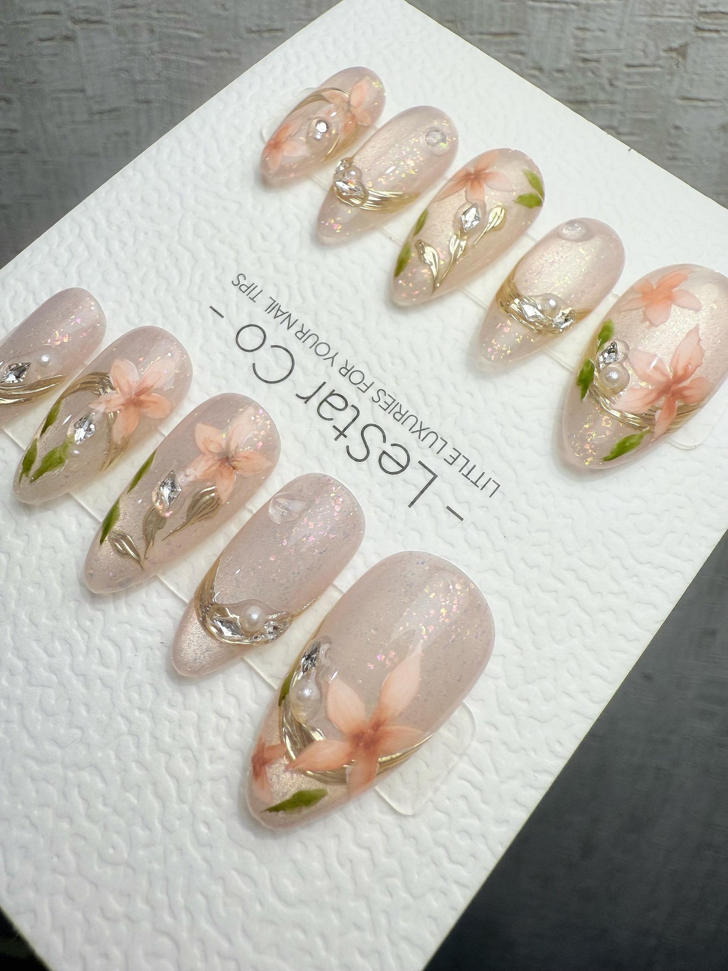 4for3 Timed Offer)Reusable Ethereal Garden Cat Eye Effect| Premium Handmade Press on Nails Gel | Fake Nails | Cute Pressons Gel Nail QN1085