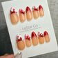 Reusable Valentine Bow French Tip | Handmade Press On Gel Acrylic Nails | 4for3 Timed Offer