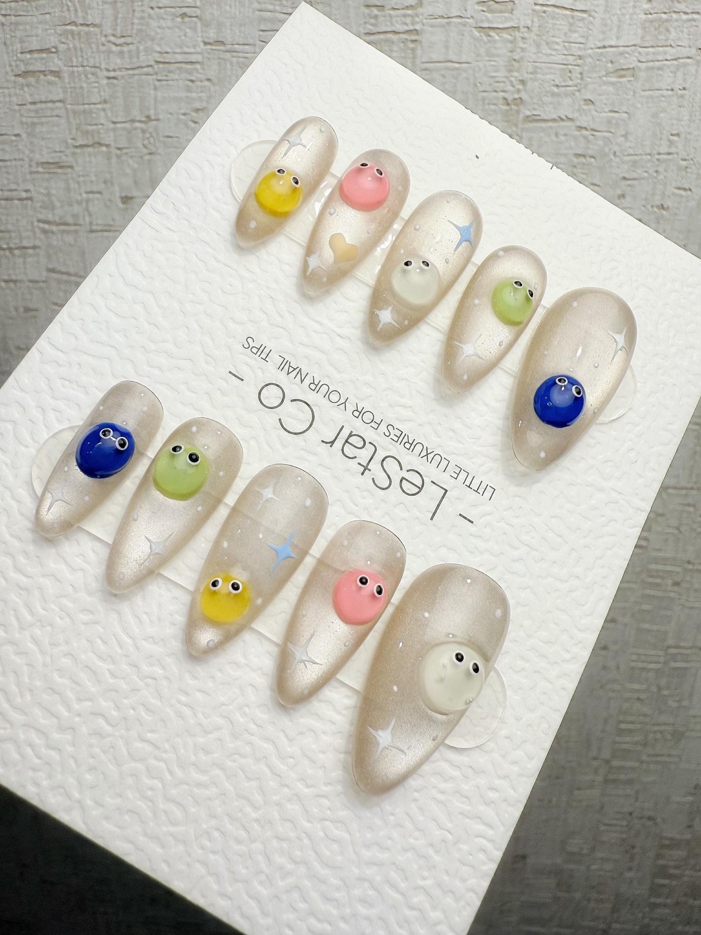 4for3 Timed Offer)Reusable Galaxy Buddies Cat Eye Effect |Premium Handmade Press on Nails Gel | Fake Nails | Cute Pressons Nail QN1086