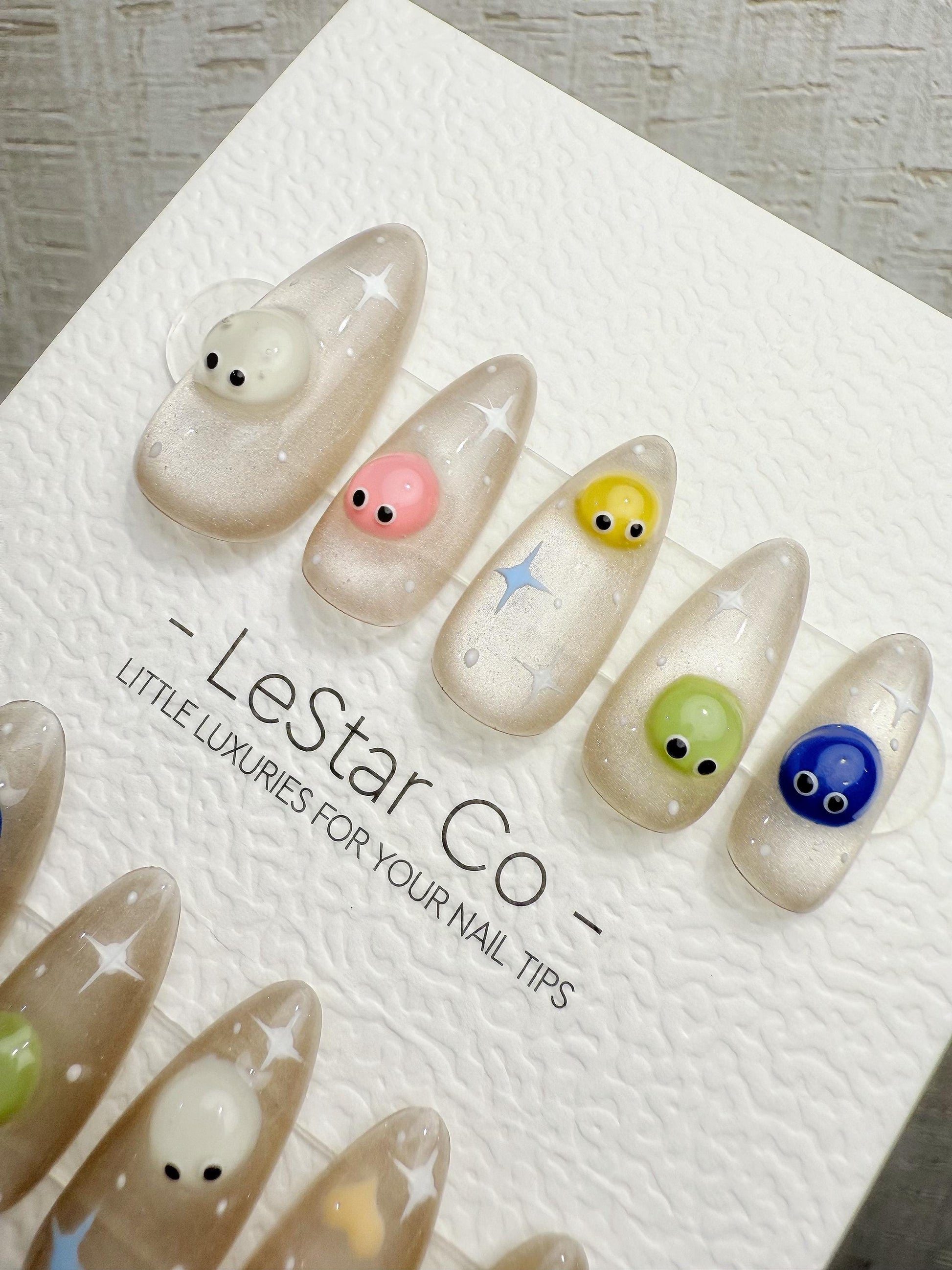 4for3 Timed Offer)Reusable Galaxy Buddies Cat Eye Effect |Premium Handmade Press on Nails Gel | Fake Nails | Cute Pressons Nail QN1086