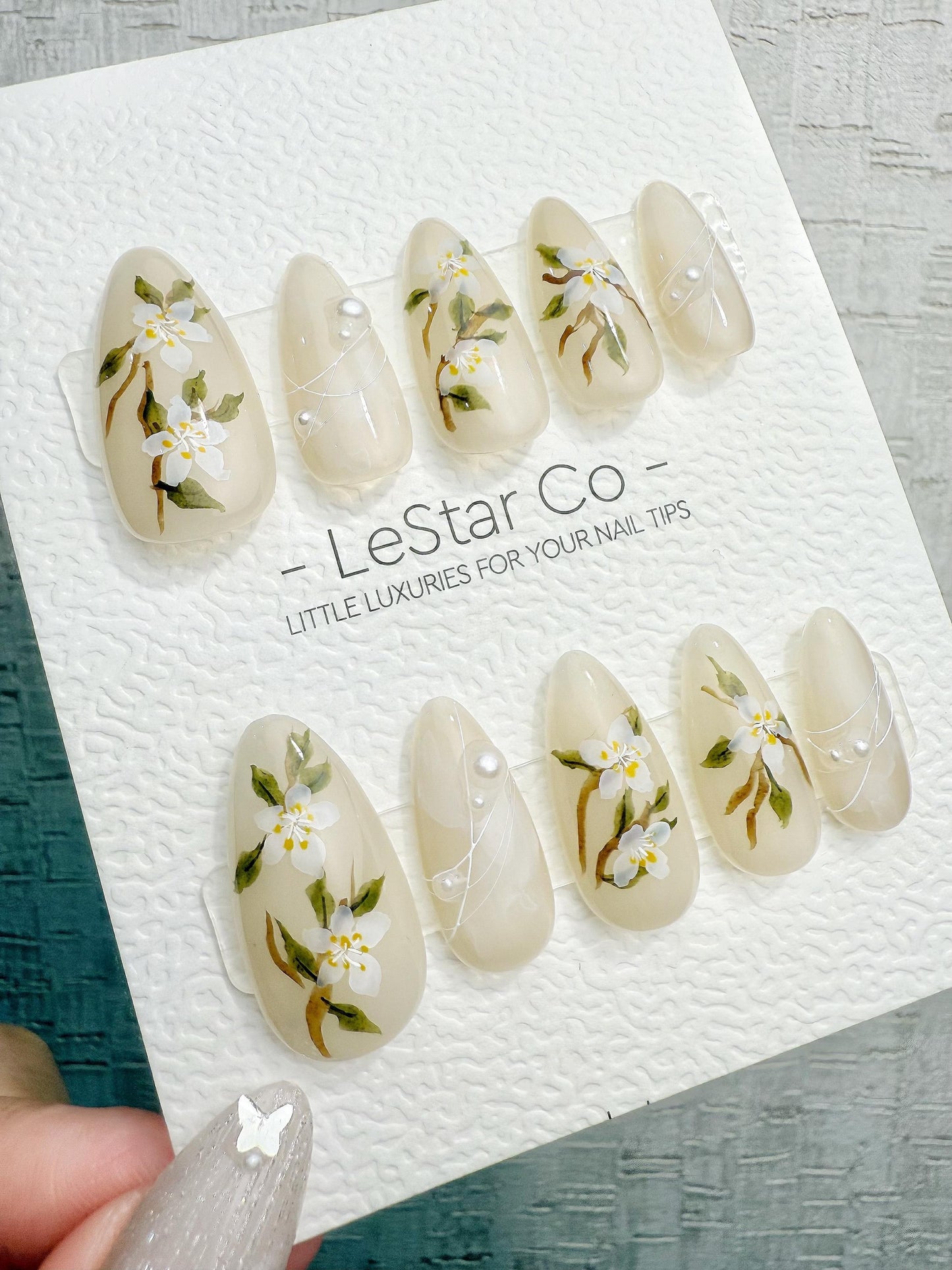 4for3 Timed Offer)Reusable Autumn Floral Glamour Nail Art| Premium Handmade Press on Nails Gel | Fake Nails | Cute Pressons Gel Nail QN1087