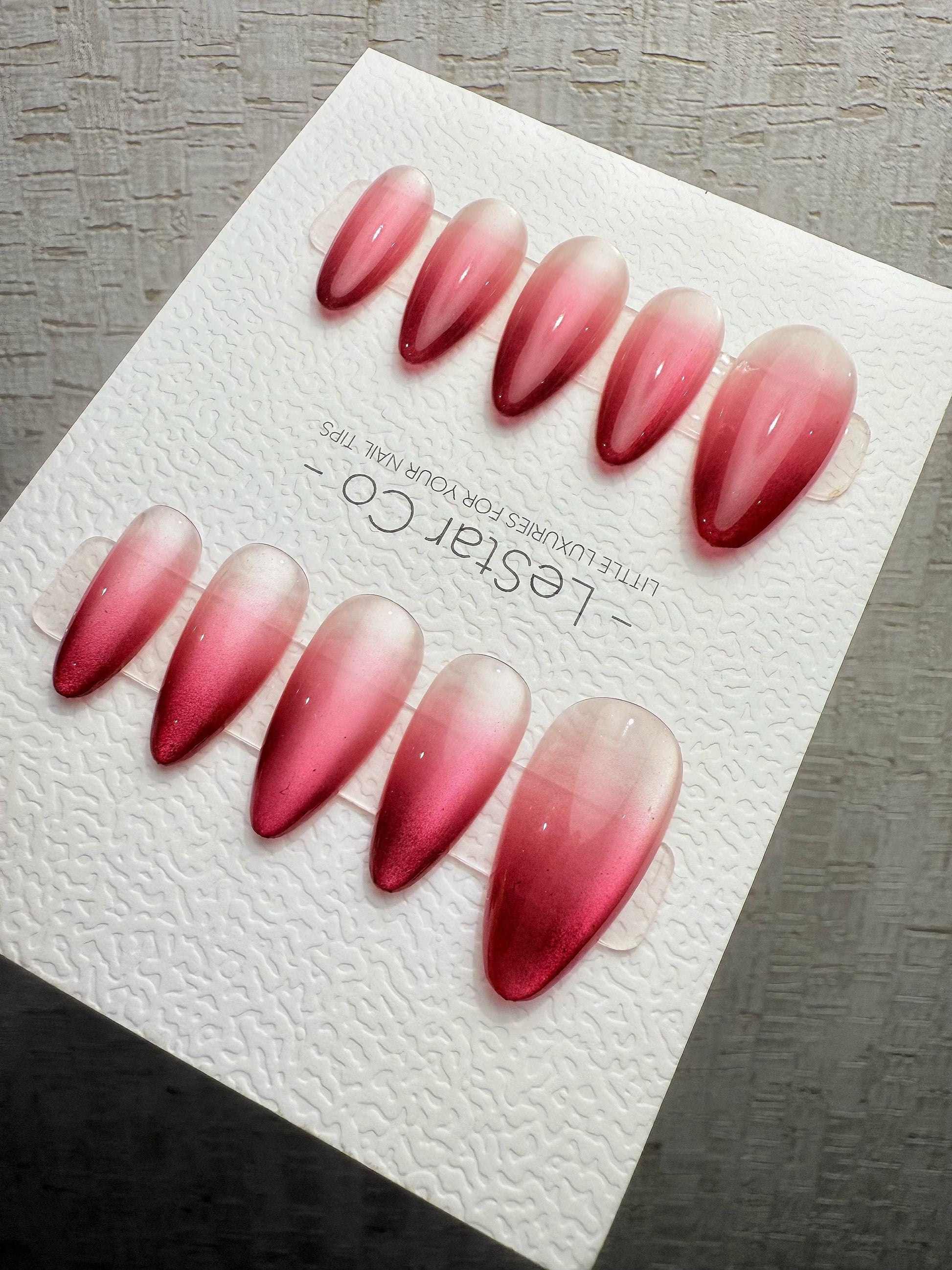 4for3 Timed Offer)Reusable Sapphire Cat Eye| Premium Handmade Press on Nails Gel | Fake Nails | Cute Pressons Gel Nail QN1084