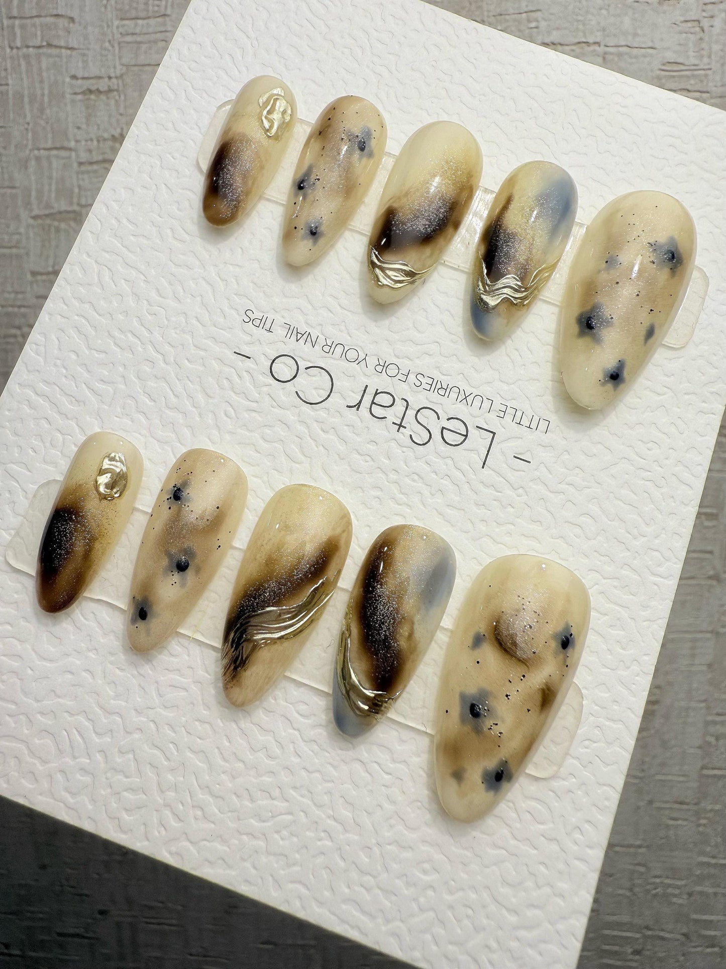 4for3 Timed Offer)Reusable Desert Bloom Cat Eye Effect| Premium Handmade Press on Nails Gel | Fake Nails | Cute Pressons Gel Nail QN1083