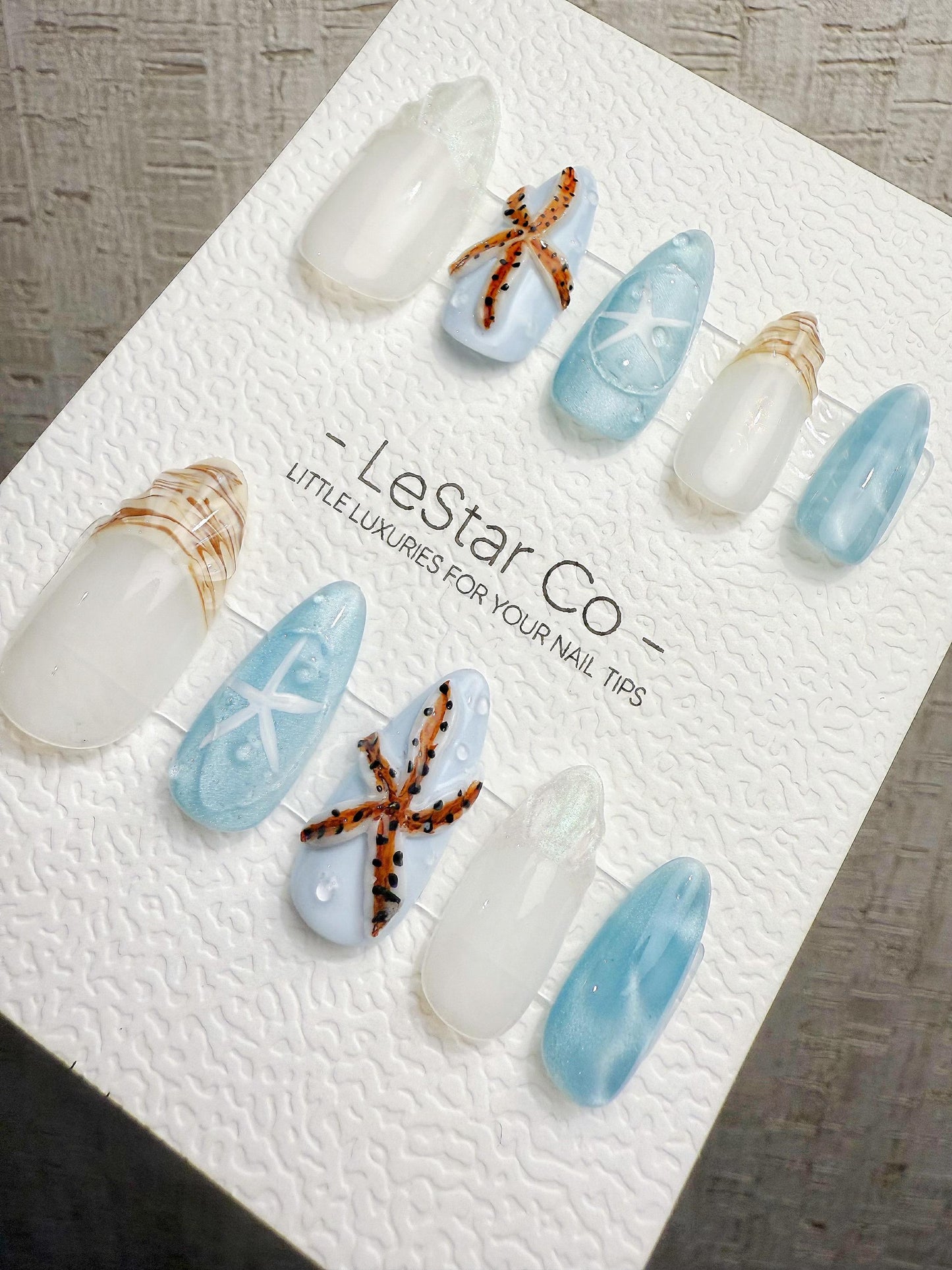 4for3 Timed Offer)Reusable Ocean Breeze Dream Cat Eye Effect | Premium Handmade Press on Nails Gel | Fake Nails | Pressons Gel Nail TMR1090