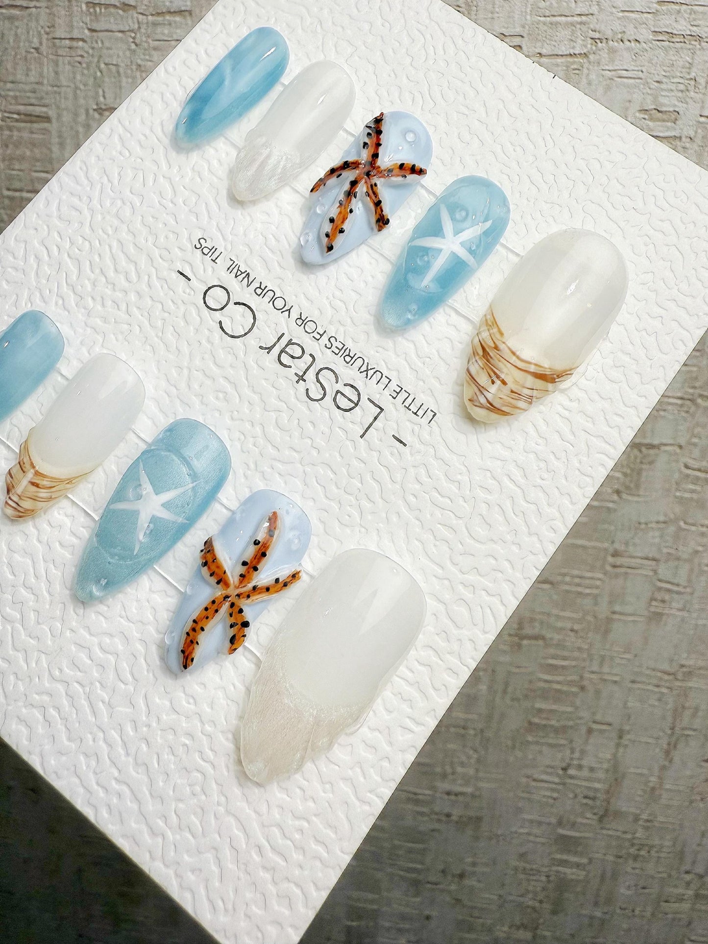 4for3 Timed Offer)Reusable Ocean Breeze Dream Cat Eye Effect | Premium Handmade Press on Nails Gel | Fake Nails | Pressons Gel Nail TMR1090