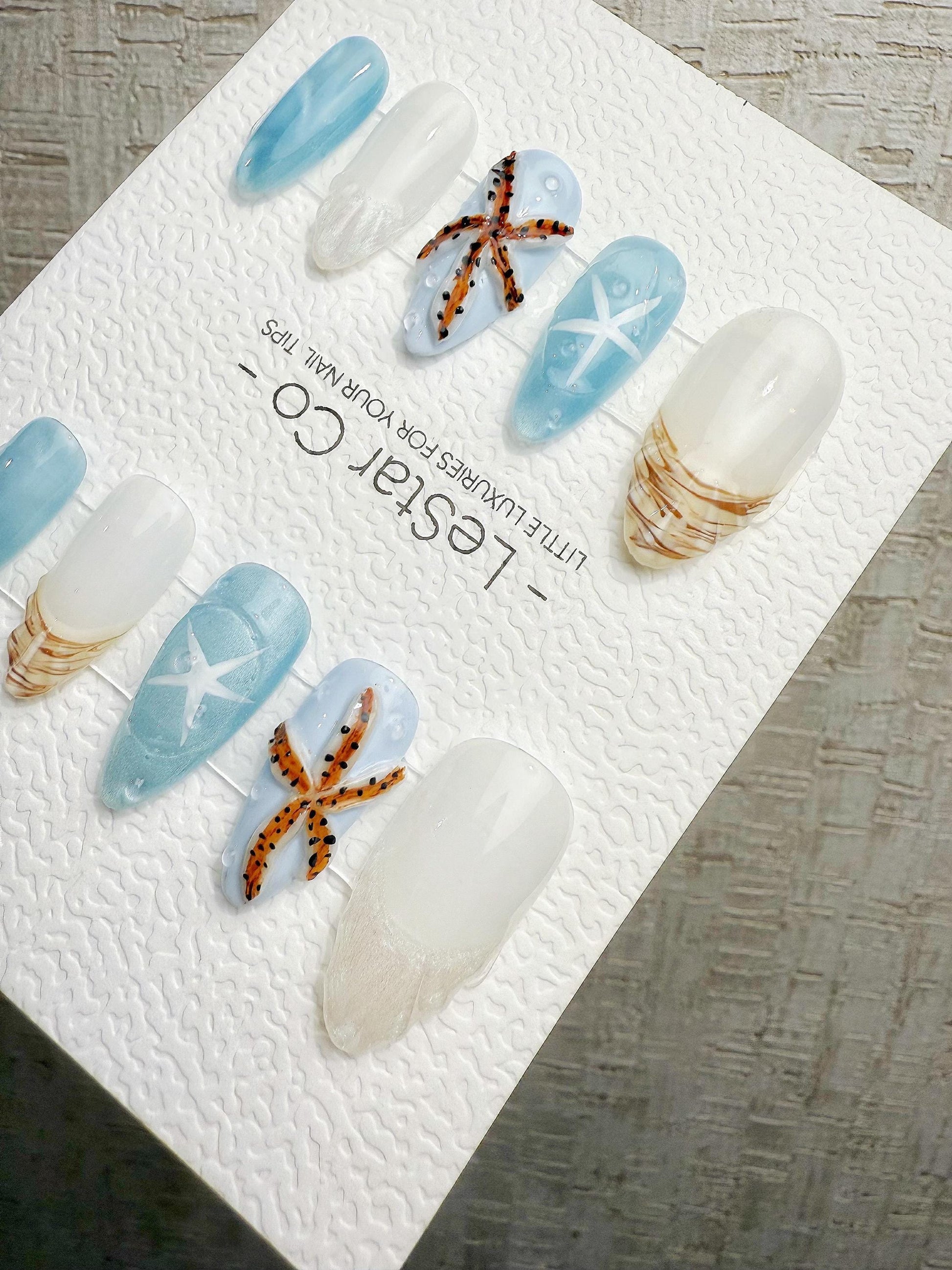 4for3 Timed Offer)Reusable Ocean Breeze Dream Cat Eye Effect | Premium Handmade Press on Nails Gel | Fake Nails | Pressons Gel Nail TMR1090