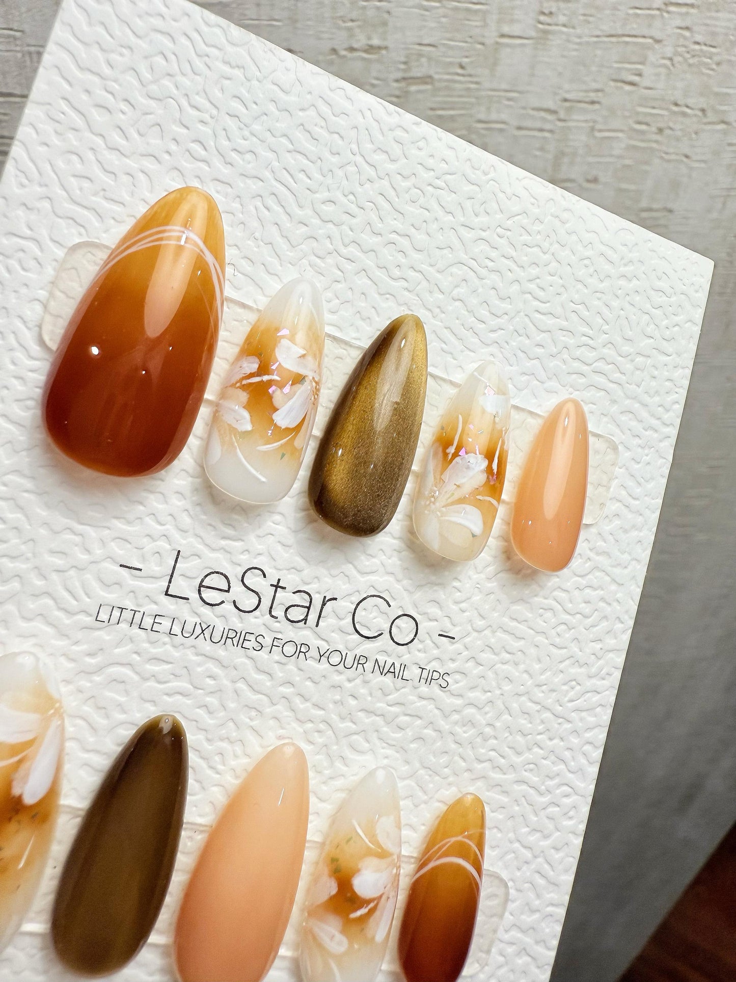 Reusable Autumn Silk Petals | Handmade Press On Gel Acrylic Nails | 4for3 Timed Offer