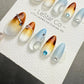 Reusable Blue Amber Tide | Handmade Press On Gel Acrylic Nails | 4for3 Timed Offer