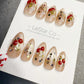 Reusable Christmas 3D Cherry Dream | Handmade Press On Gel Acrylic Nails | 4for3 Timed Offer