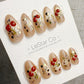 Reusable Christmas 3D Cherry Dream | Handmade Press On Gel Acrylic Nails | 4for3 Timed Offer