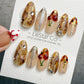 Reusable Christmas Festive Orchard Glow | Handmade Press On Gel Acrylic Nails | 4for3 Timed Offer
