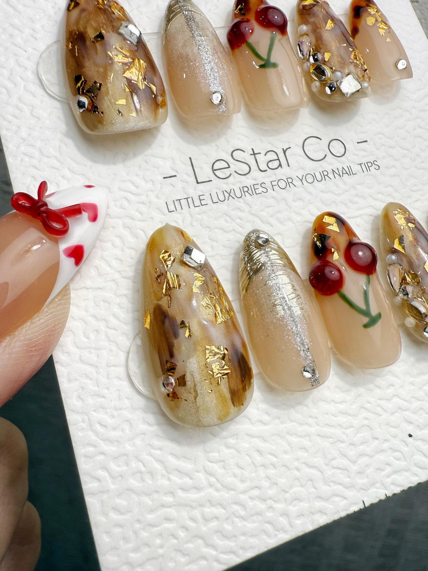 Reusable Christmas Festive Orchard Glow | Handmade Press On Gel Acrylic Nails | 4for3 Timed Offer