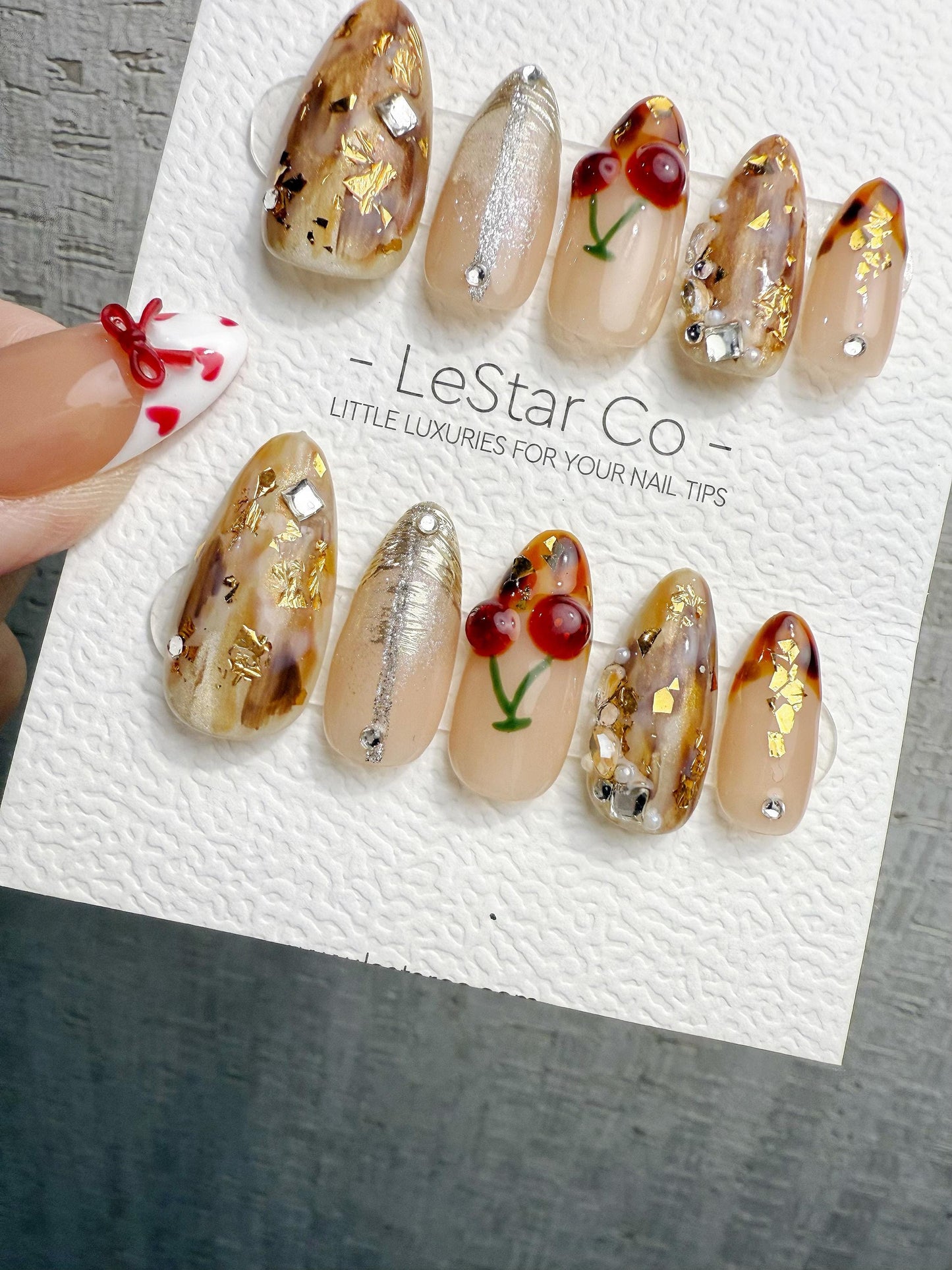 Reusable Christmas Festive Orchard Glow | Handmade Press On Gel Acrylic Nails | 4for3 Timed Offer