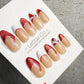 Reusable Christmas Hat Cat Eye | Handmade Press On Gel Acrylic Nails | 4for3 Timed Offer
