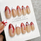 Reusable Christmas Hat Cat Eye | Handmade Press On Gel Acrylic Nails | 4for3 Timed Offer