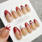 Reusable Christmas Hat Cat Eye | Handmade Press On Gel Acrylic Nails | 4for3 Timed Offer