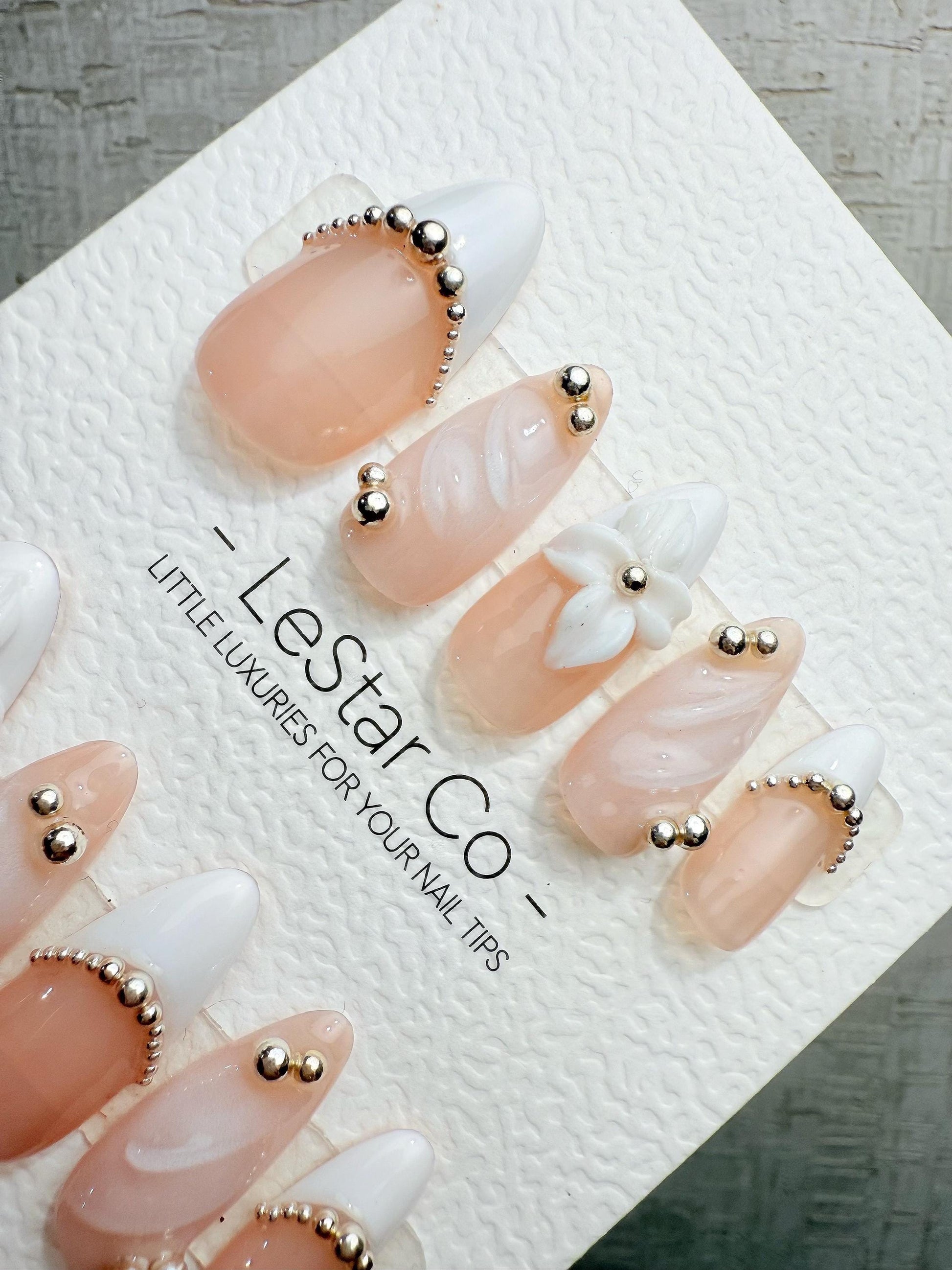 4for3 Timed Offer)Reusable Blush Orchid Grace 3D Effect |Premium Handmade Press on Nails Gel | Fake Nails | Cute Pressons Nail TMR1097