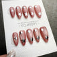 4for3 Timed Offer) Blush Star Struck Cat Eye | Handmade Press On Gel Acrylic Nails