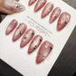 4for3 Timed Offer) Reusable Rosy Ribbon| Handmade Press On Gel Acrylic Nails