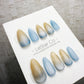 4for3 Timed Offer) Reusable Sandy Blue Horizon | Handmade Press On Gel Acrylic Nails