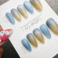 4for3 Timed Offer) Reusable Sandy Blue Horizon | Handmade Press On Gel Acrylic Nails